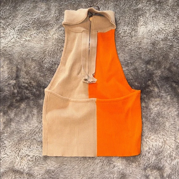 FashionNova Vibrant Orange & Tan Skirt Set 🍊 - Picture 4 of 8